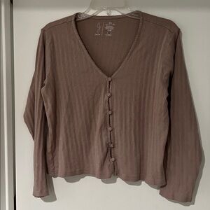 Joie Soft Pink Pointelle Top Organic Cotton Size Medium